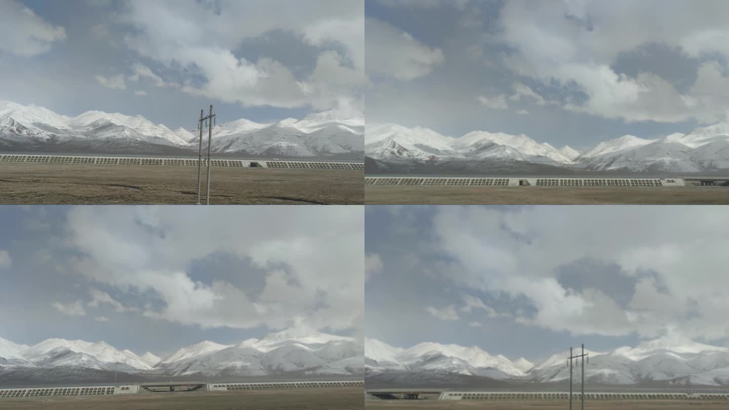 西藏 火车上的风景 雪山