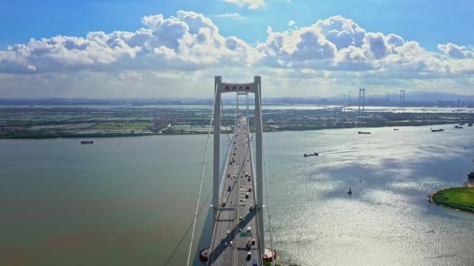 粤港澳大湾区南沙大桥4k环绕航拍