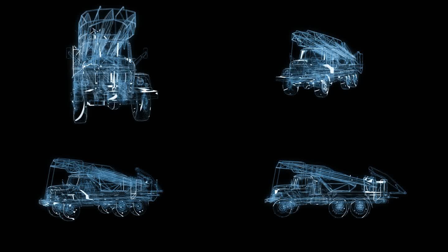 导弹运输车透视全息通道素材