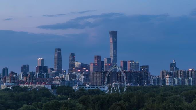 北京地标建筑国贸CBD延时摄影