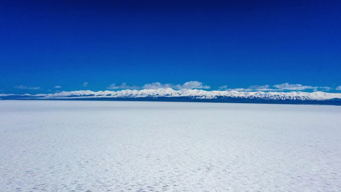 4k哈拉湖团结峰祁连雪山航拍延时