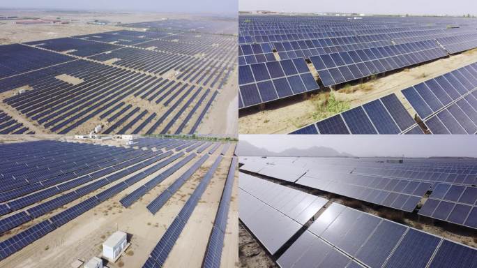 4K 新能源太阳能发电站 光伏发电