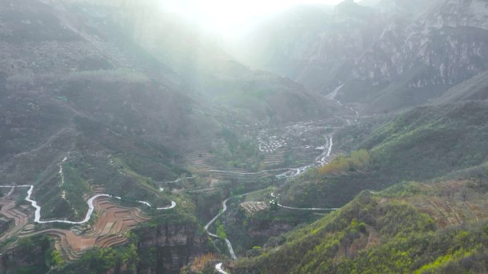 4K航拍​河南安阳林州太行山盘山公路