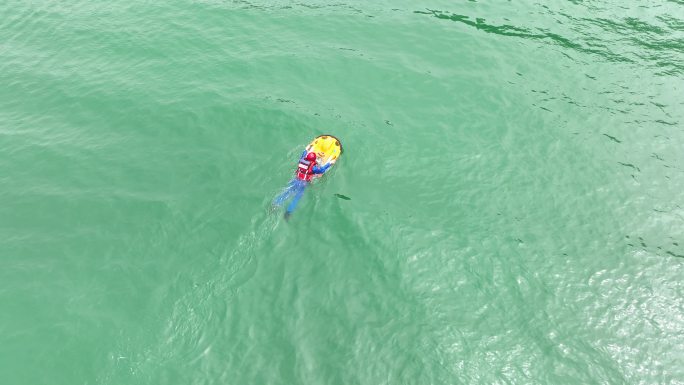 水上应急救援演练演习航拍