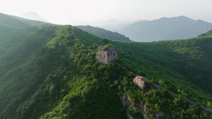 特写拍摄中国长城建筑烽火台