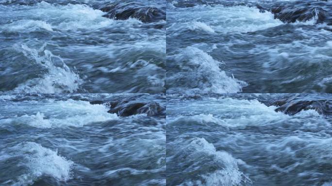 流淌的溪流水流特写镜头