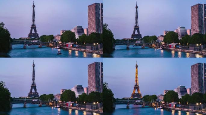 法国巴黎埃菲尔铁塔延时