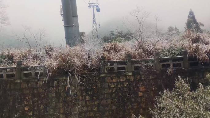 安徽黄山索道缆车雪山美景风景视频素材49