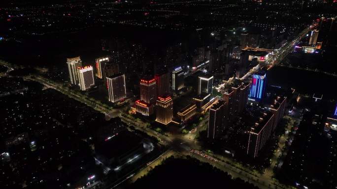浙江诸暨城西经济开发区陶朱街道夜景灯光