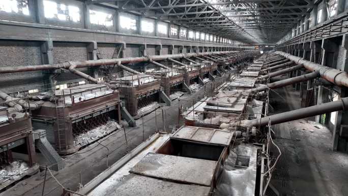 4K  航拍 废弃工厂空镜 铝厂