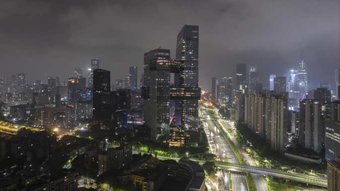 腾讯滨海大厦夜景延时