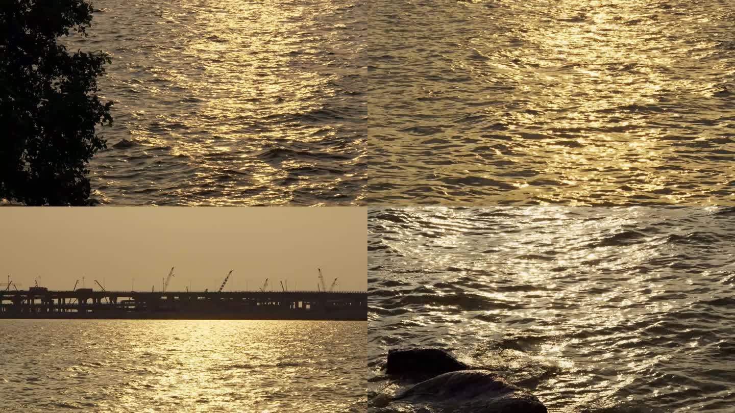 4K原创实拍落日下的大海