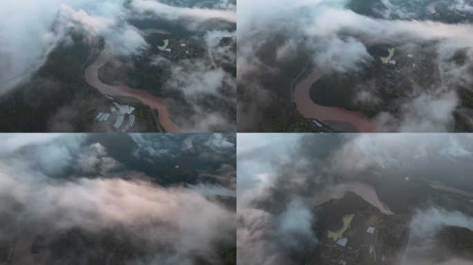 云南风光云层下的怒江大峡谷