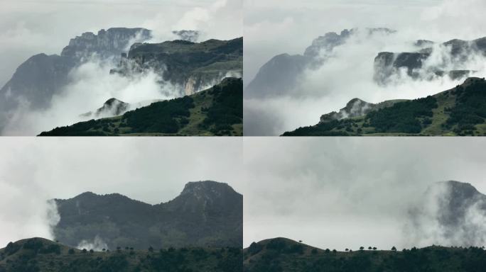 山间飘渺的云雾 壮观风光云雾延时