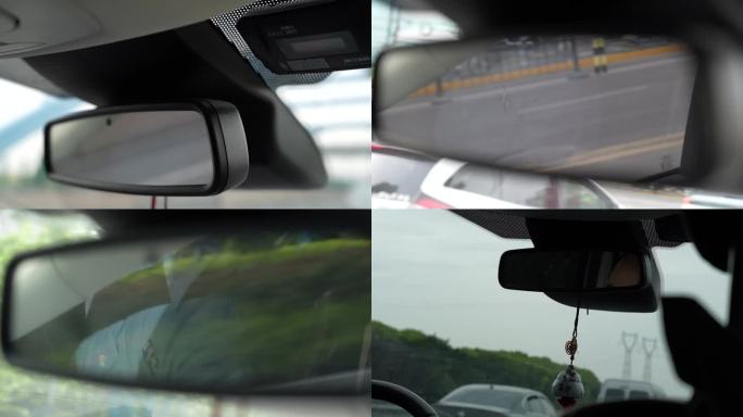 后视镜行车司机乘客高速网约车第一视角路况