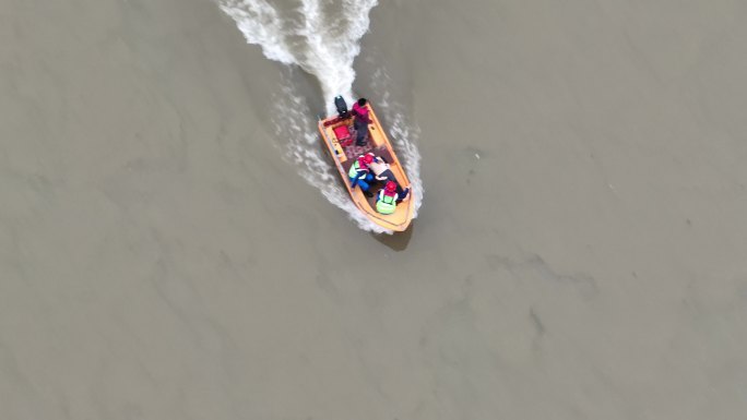 水上应急救援演练演习航拍