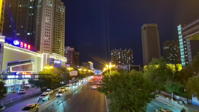 吉林市夜景车流素材