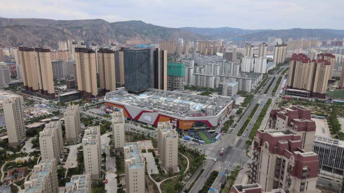 定西   万达广场  航拍 大景  城市