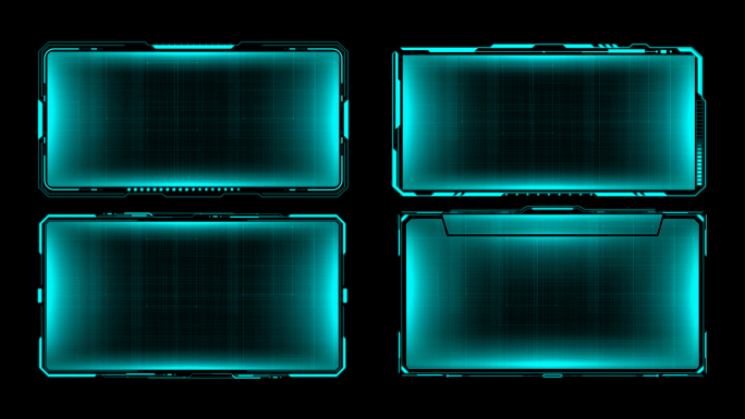 （无插件）4款科技框边框ae模板