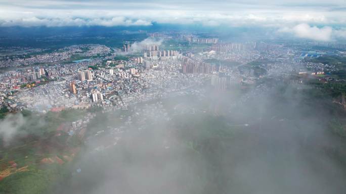 来凤县城市大景城市远景4K航拍