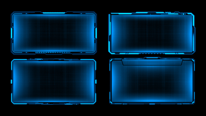 (无插件）蓝色科技框视频框ae模板