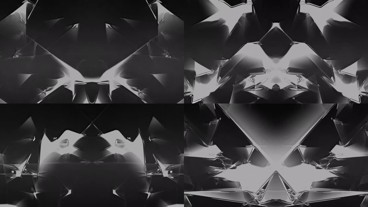 抽象黑白玻璃背景动画