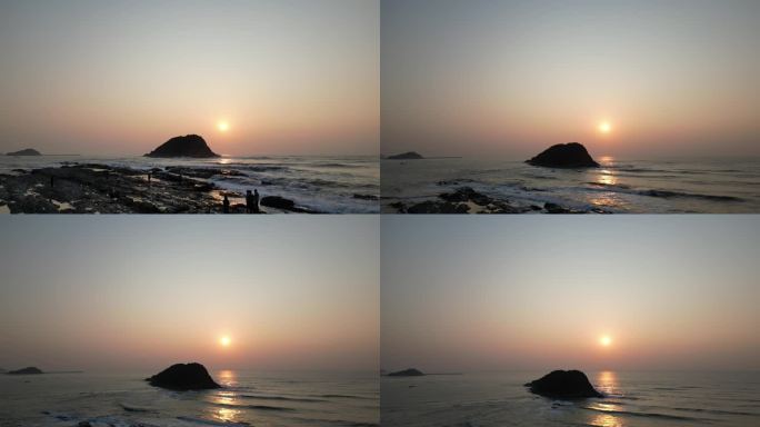 盐洲岛海边日出摄影素材