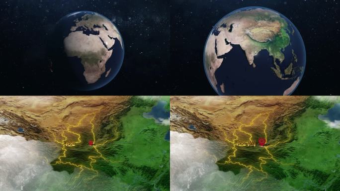 地球到陕西穿梭视频素材