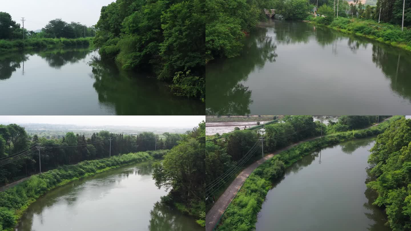 河道 水渠 农业灌溉 航拍