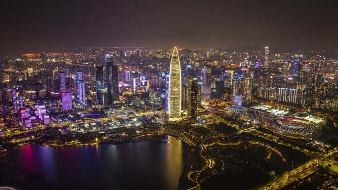 4K高清深圳湾夜景延时