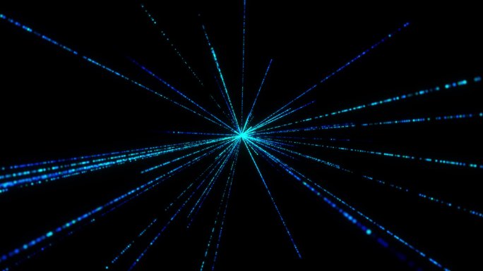 4k蓝色粒子线条放射穿梭合成素材