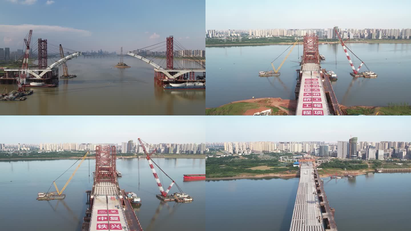 南昌九龙湖复兴大桥建设航拍3