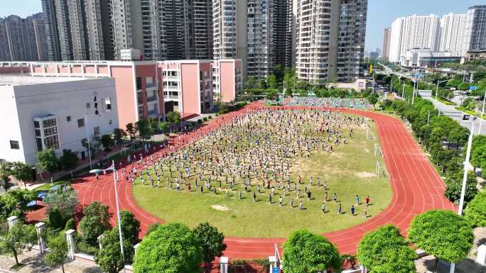 小学生做早操