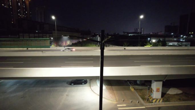 城市夜景车流公路夜跑路灯纪录片通用素