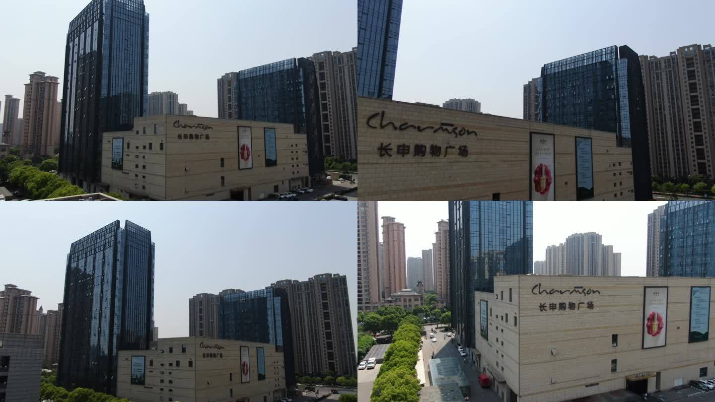 广场外景航拍 建筑楼宇