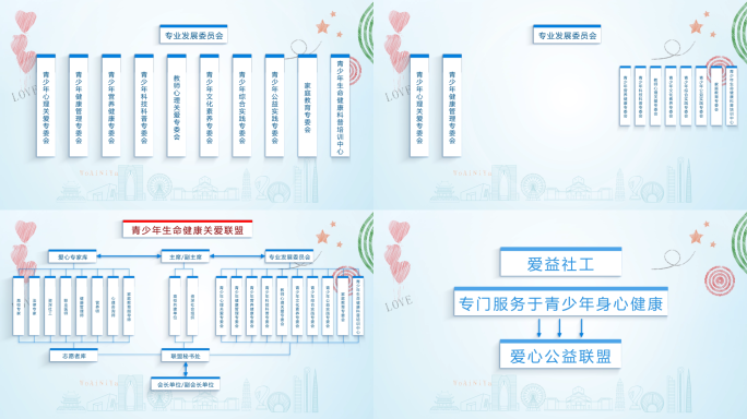 卡通白色架构文字