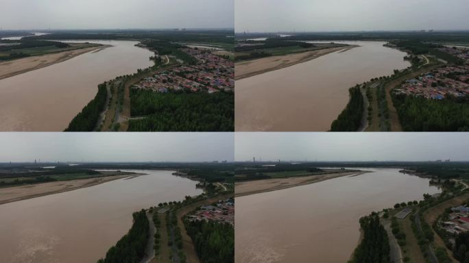 山东济南：航拍黄河生态廊道风光如画