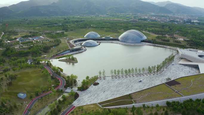 4K航拍山西太原植物园