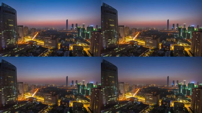 武汉西北湖CBD商务区夜景4K延时摄影