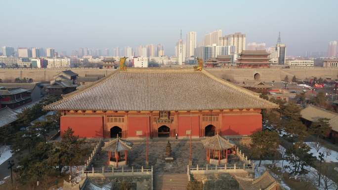 大同华严寺航拍 大雄宝殿