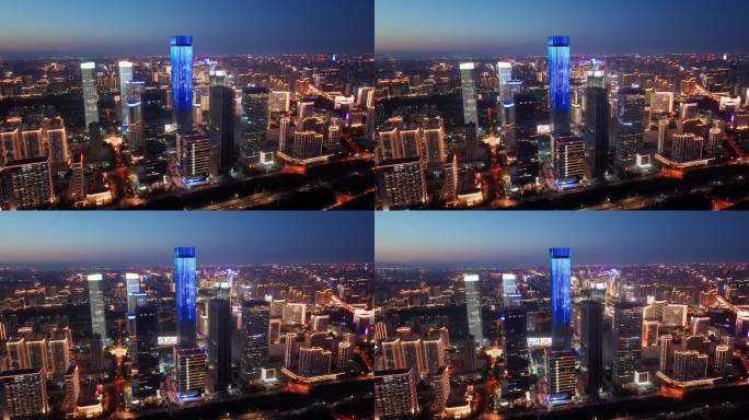 4K正版-航拍西安金融中心城市夜景09