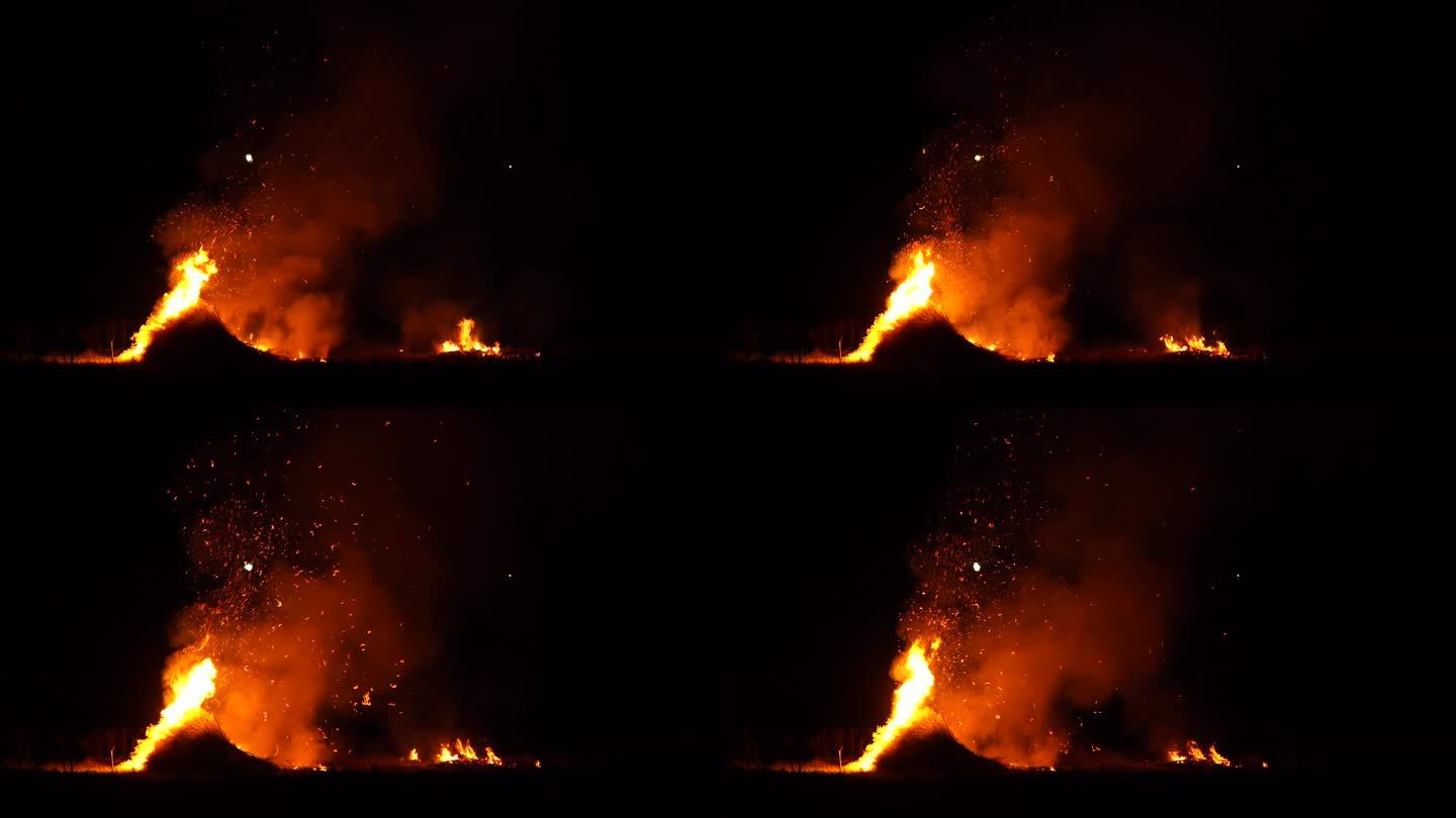 地里焚烧农业废料丨4K丨原创实拍