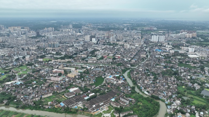 航拍北海合浦县城市大景