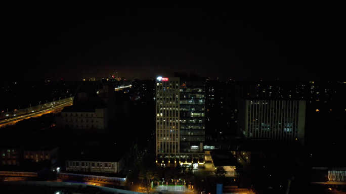 京东大楼夜景航拍