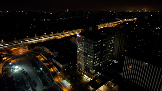 京东大楼夜景航拍