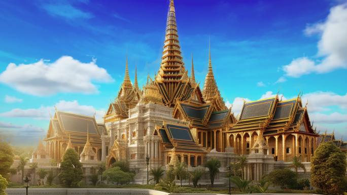 东南亚风格泰国柬埔寨皇宫寺庙风情舞蹈大屏