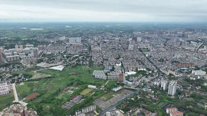 航拍北海合浦县城市大景