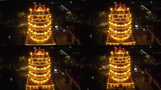 河北沧州城市夜景灯光航拍 (88)