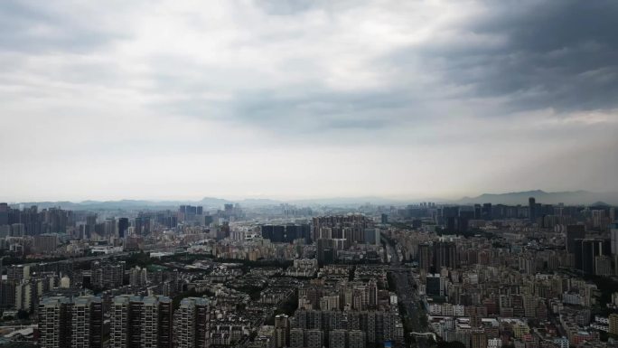 航拍远处下雨过程混剪