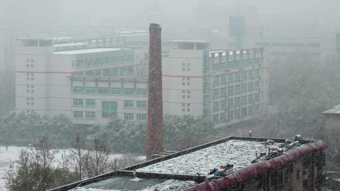 4K50P郑州街头雪景2023年3月